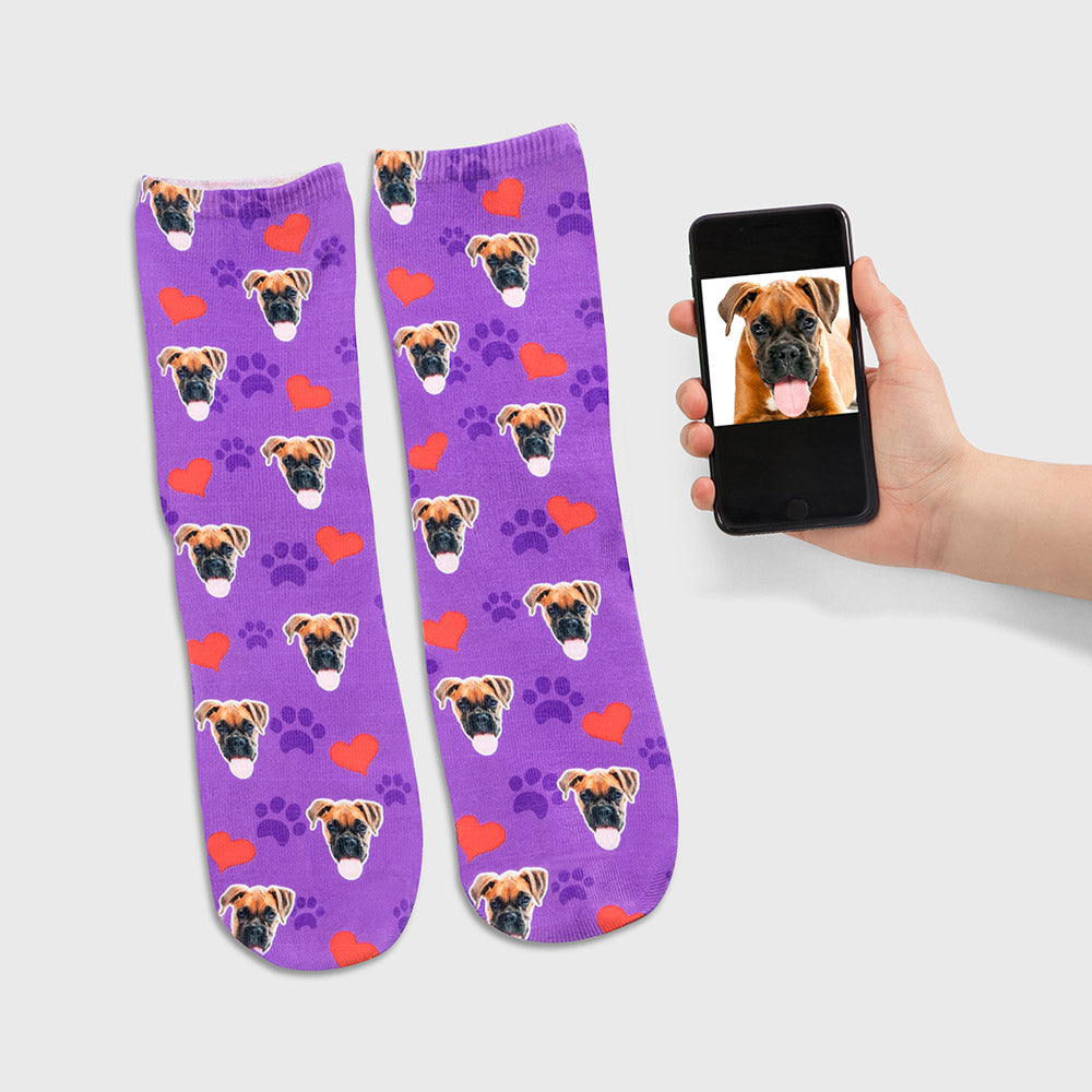 Dog Photo Heart Socks