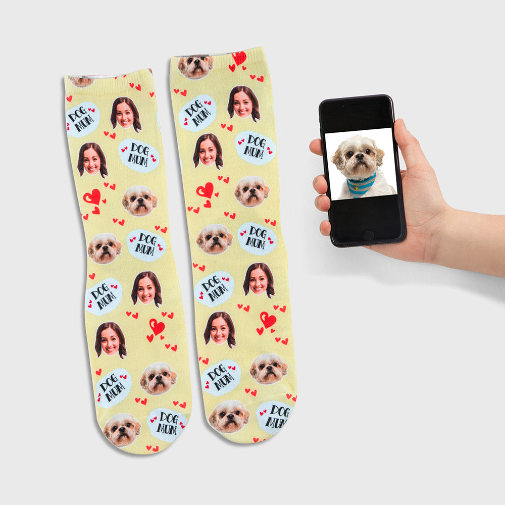 Dog Mum Face Socks