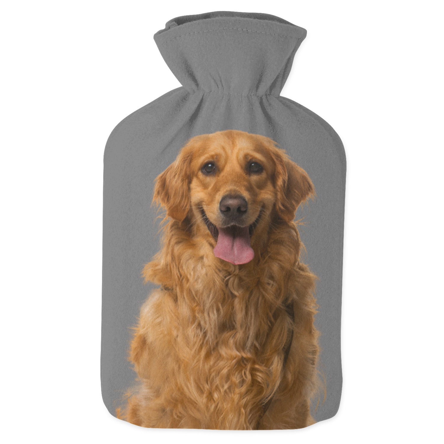 grey  personalised dog hot water bottle