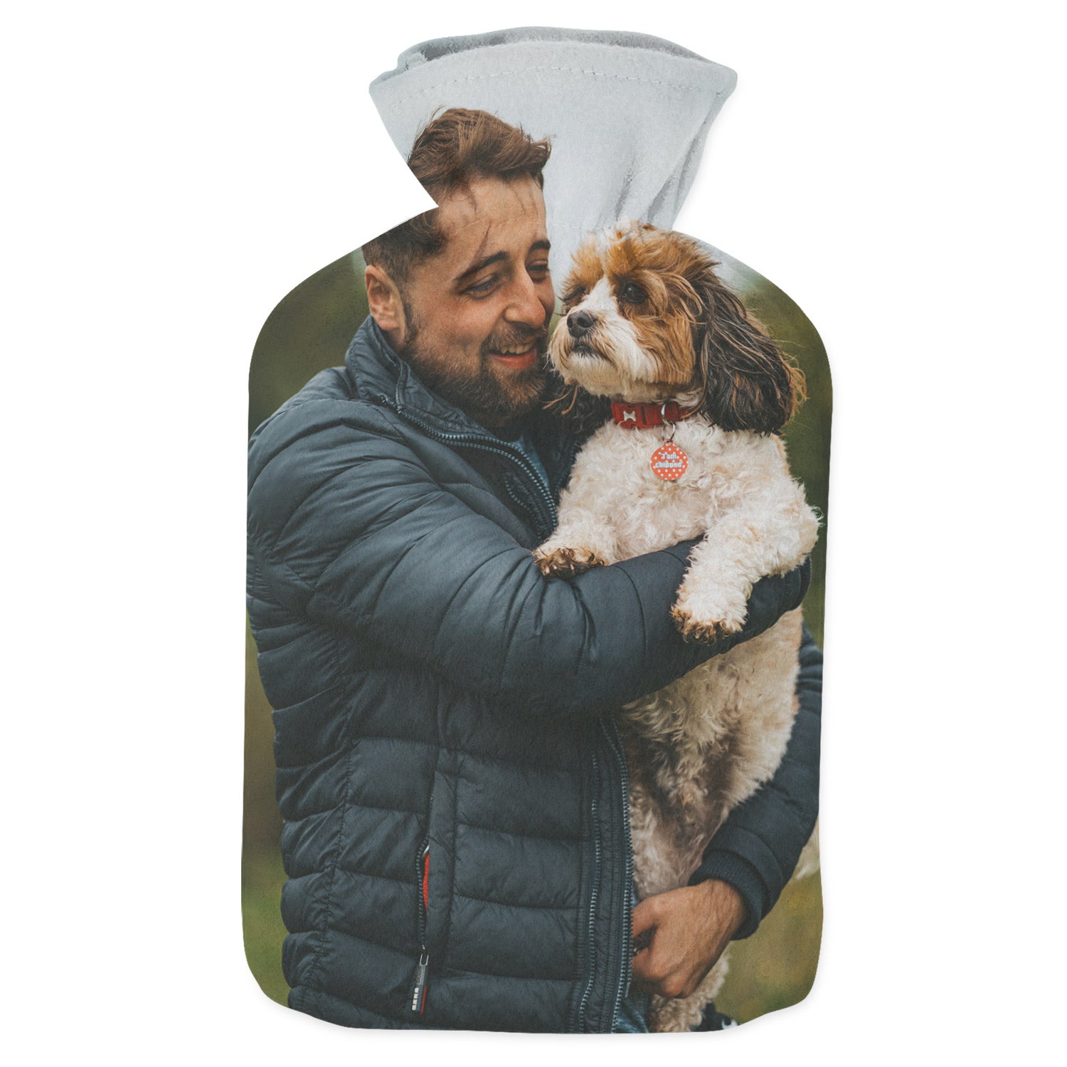 personalised hot water bottle with your dogs photo