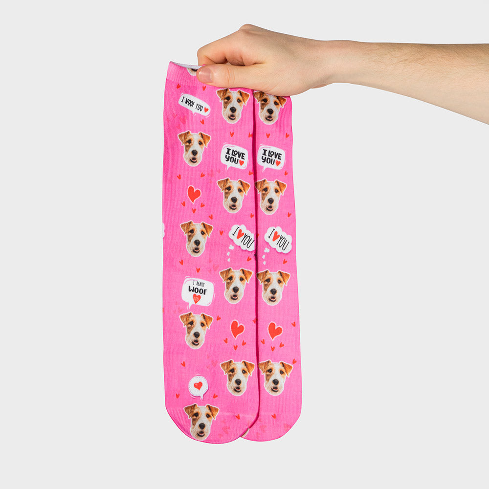 I Woof You Dog Photo Socks