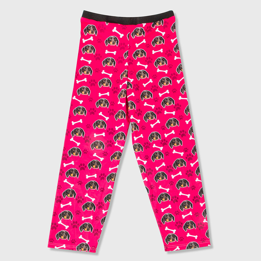 Ladies Pattern Lounge Bottoms With Dog Photo