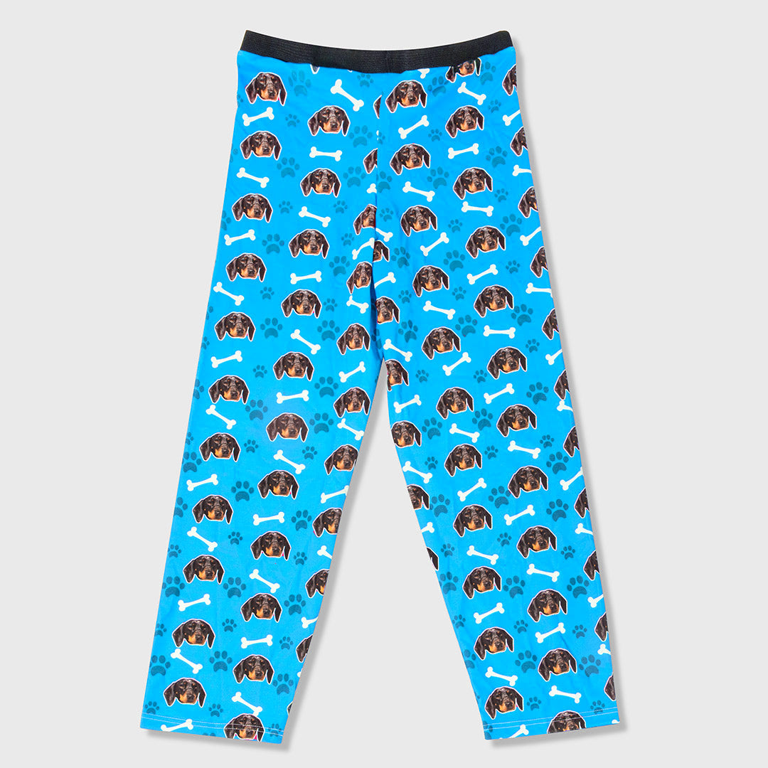 Mens Pattern Lounge Bottoms With Dog Photo