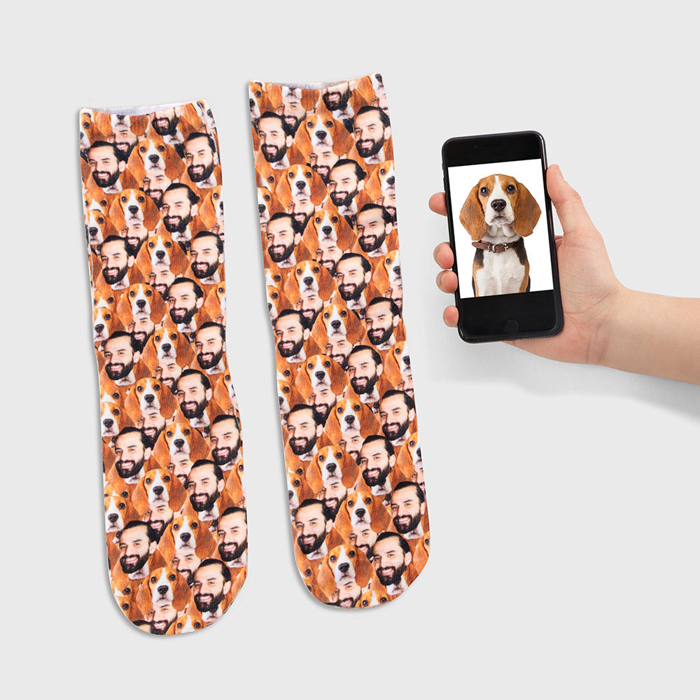 Dog & Owner Mash Up Photo Socks