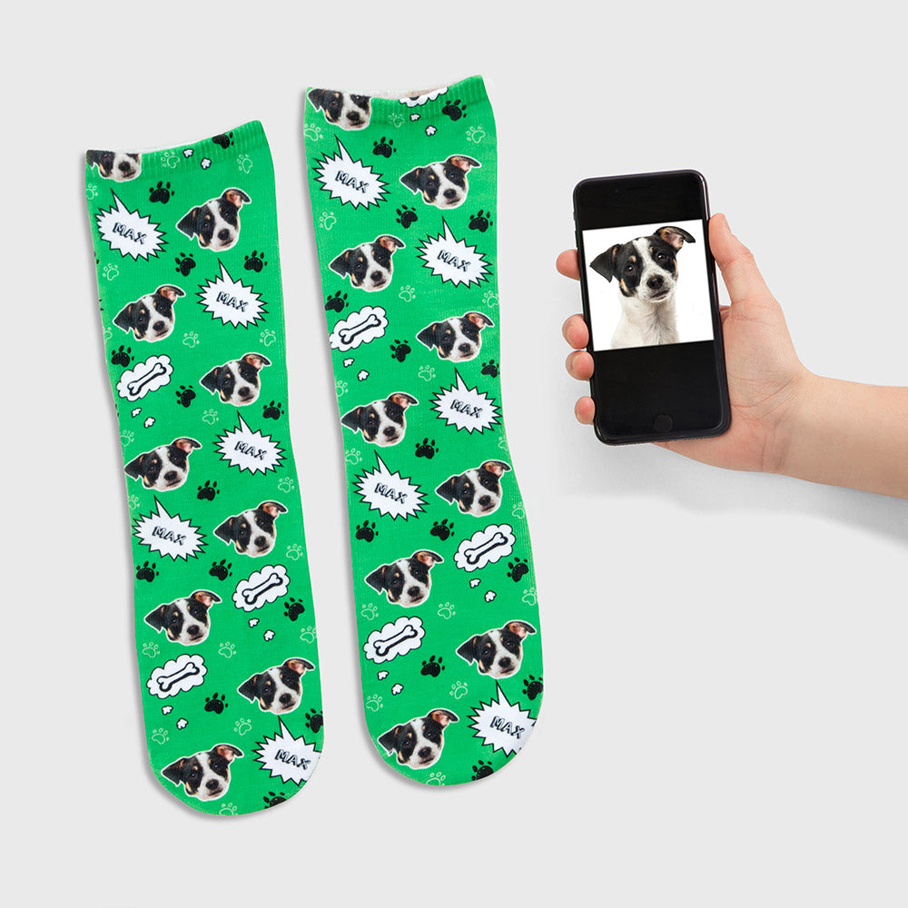 Your Dog Name and Photo Socks