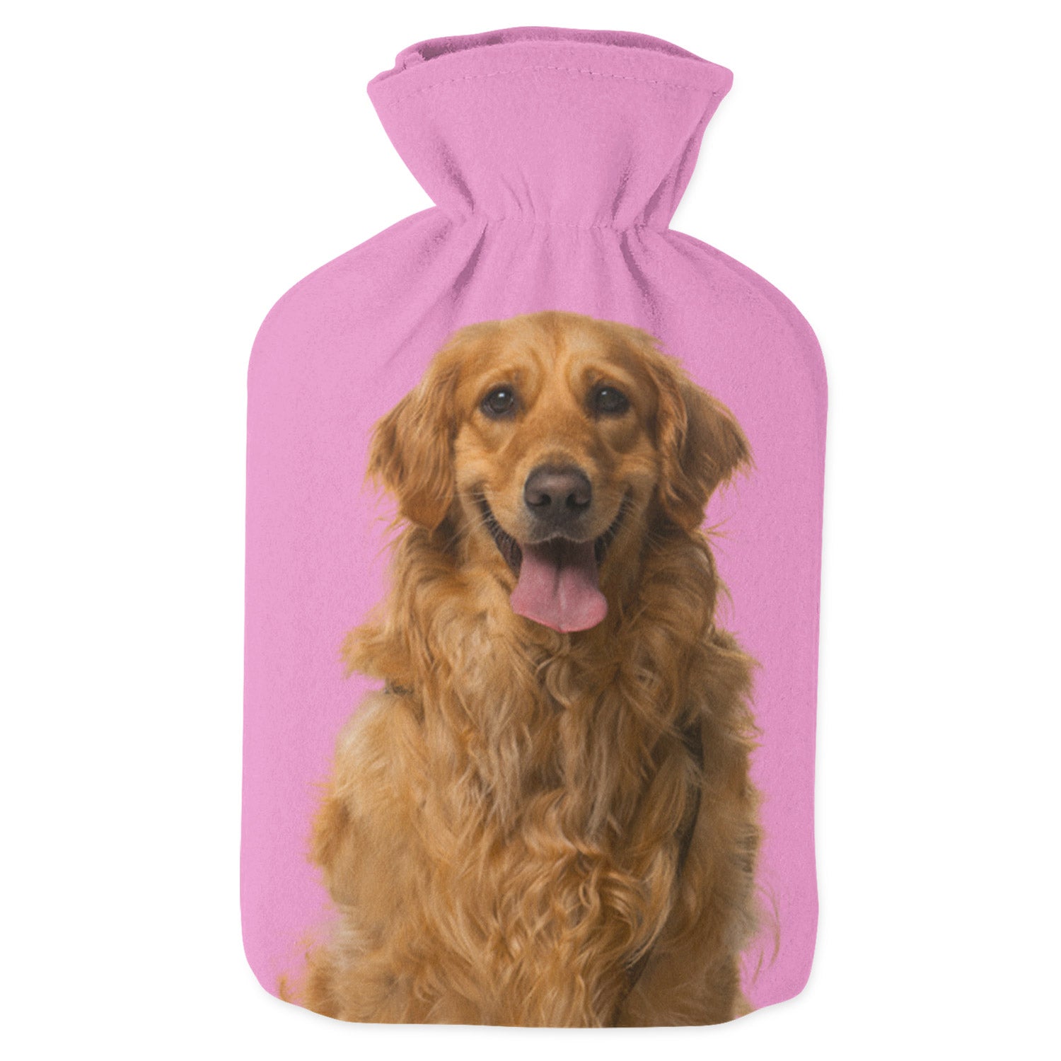 pink personalised dog hot water bottle
