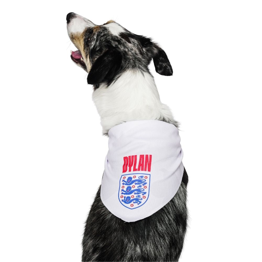 Personalised England FA Dog Bandana