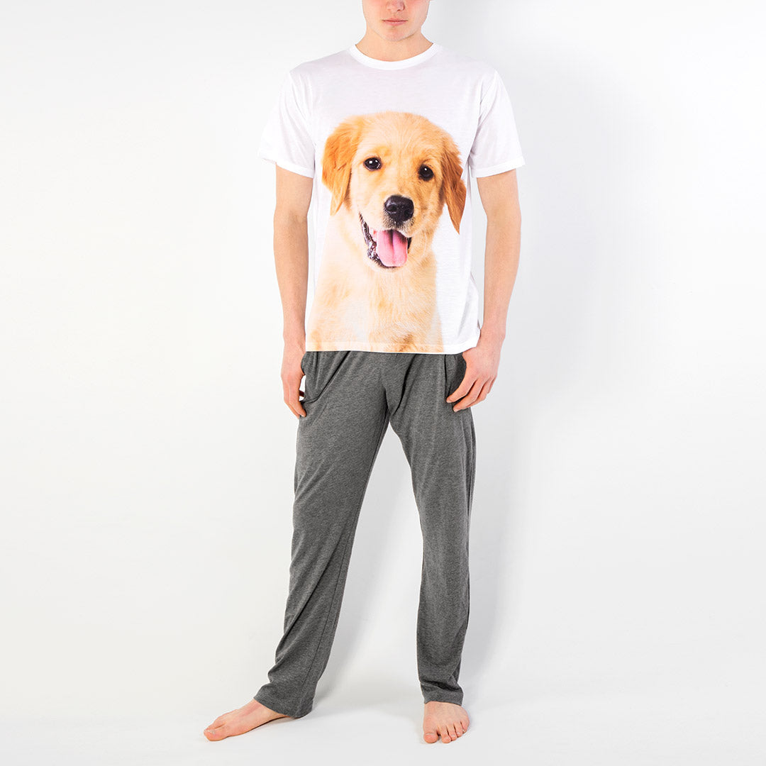 Personalised Dog Face Mens Pyjama Set