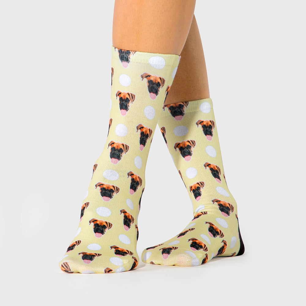 Yellow Polka Dog Socks