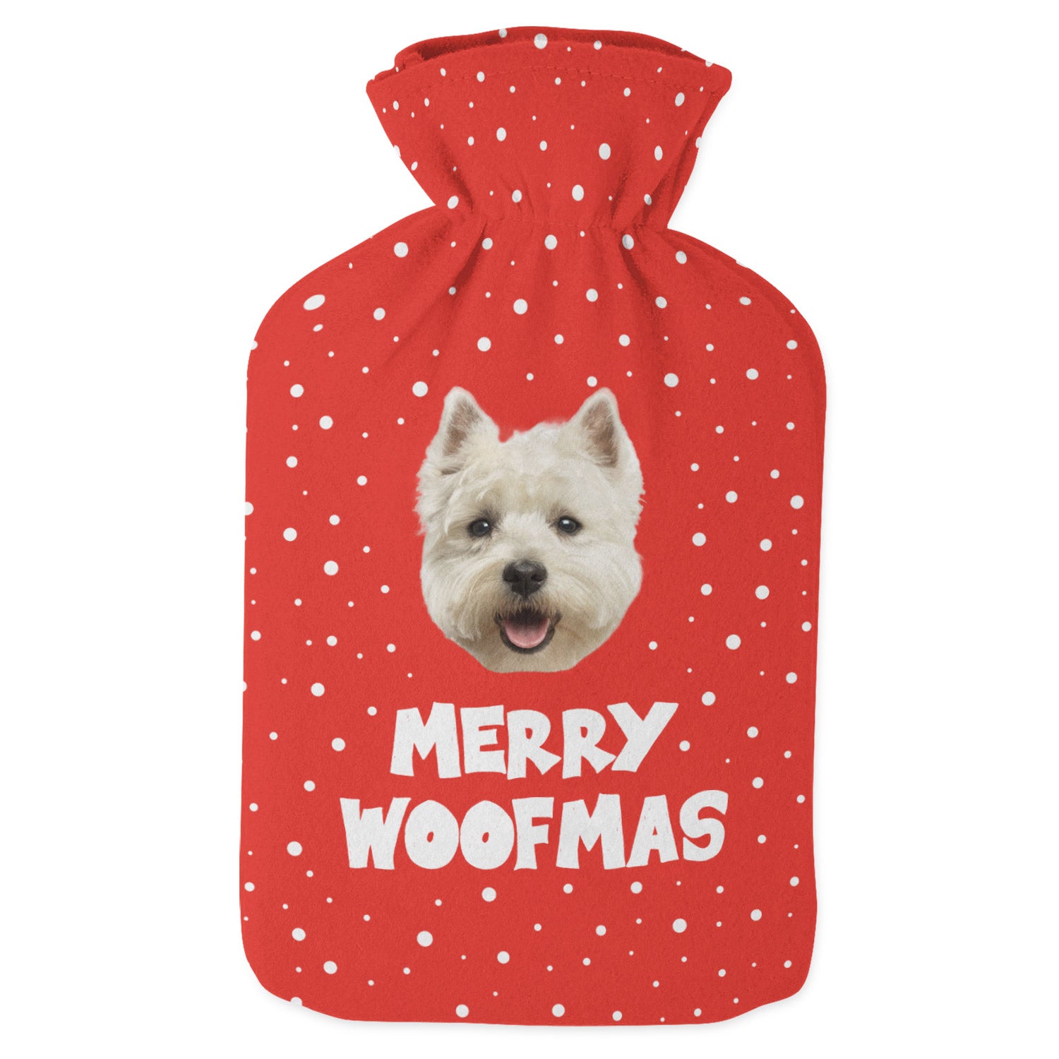 christmas dog hot water bottle