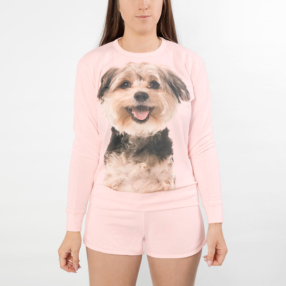 Personalised Dog Face Ladies Loungewear Short Set