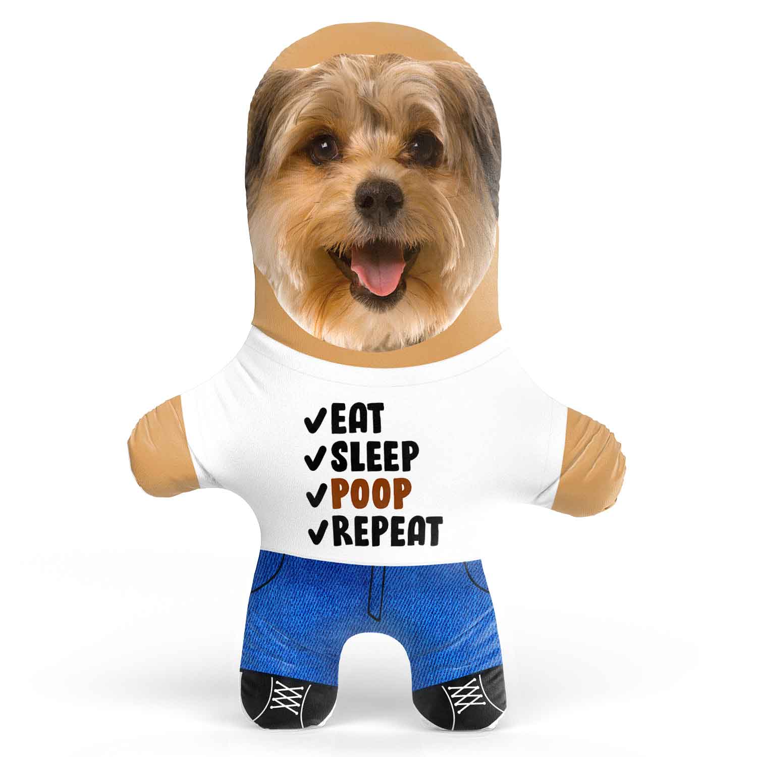 Eat Sleep Poop Repeat Face Pillow