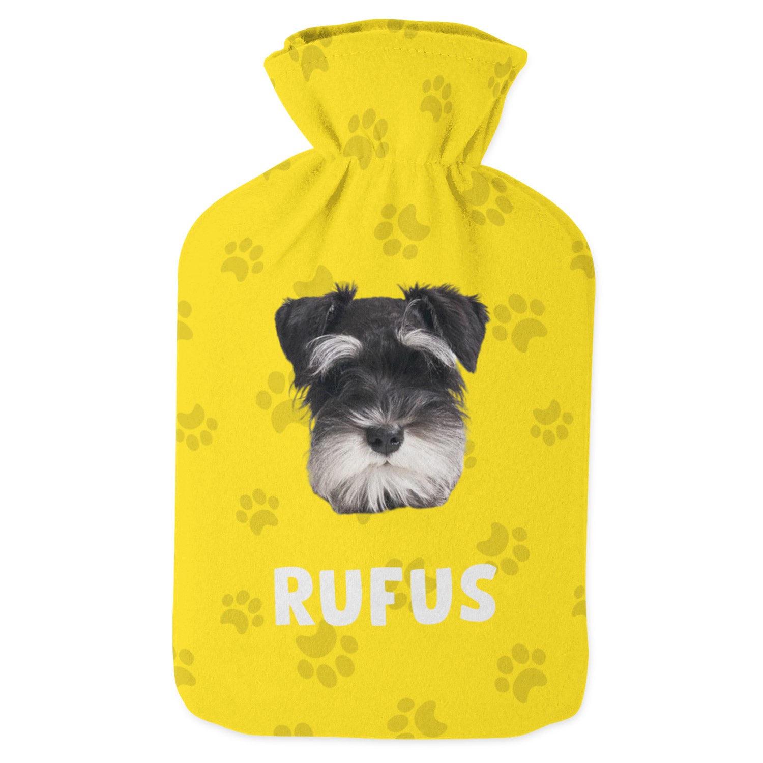 Photo Text Dog Hot Water Bottle