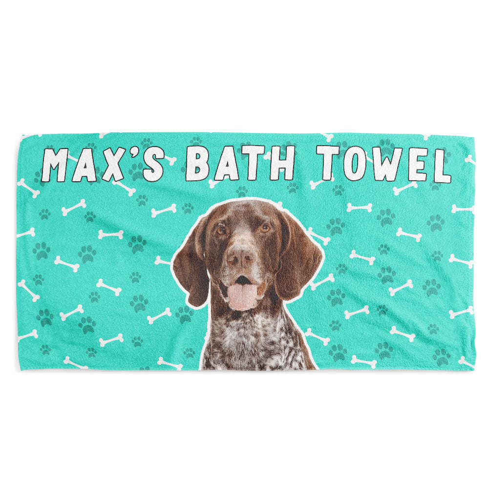 Personalised Dog Name and Photo Towel
