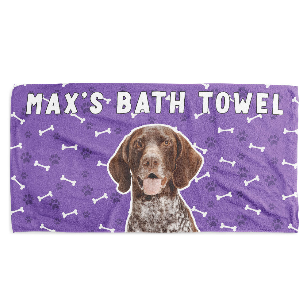 Your Dog Name Purple Towel