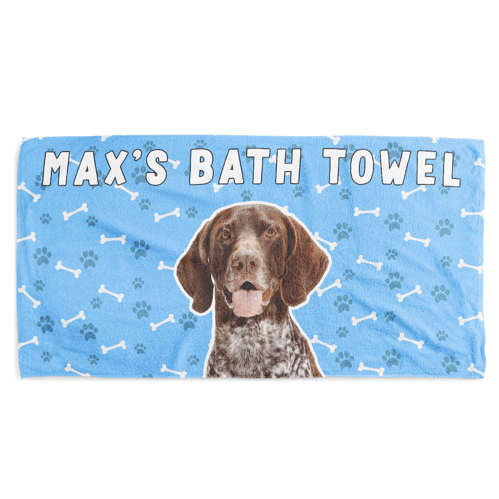 Light Blue Dog Name Towel
