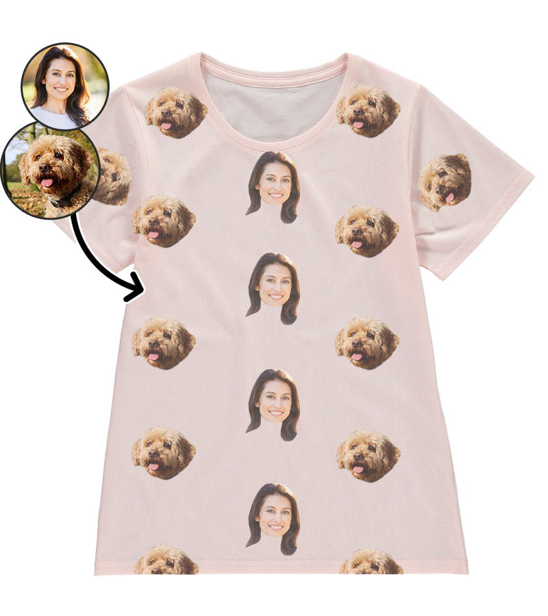 Dog & Owner Ladies Face T-Shirt