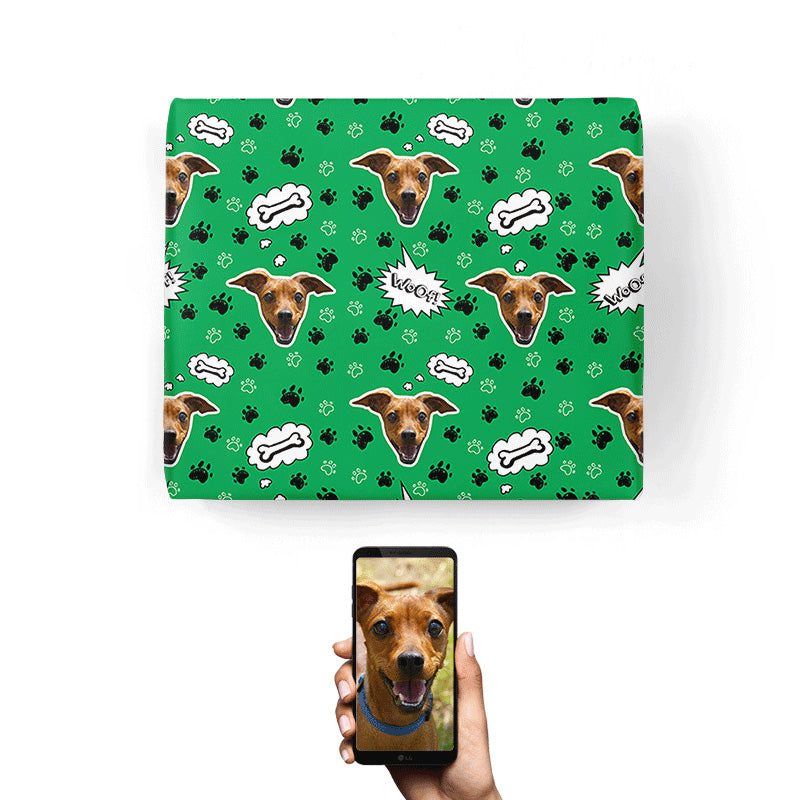 Dog Face Woof Wrapping Paper