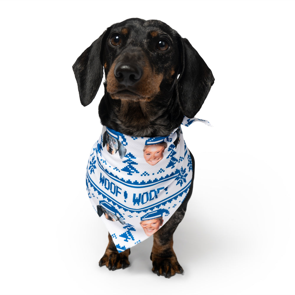 woof merry christmas dog bandana