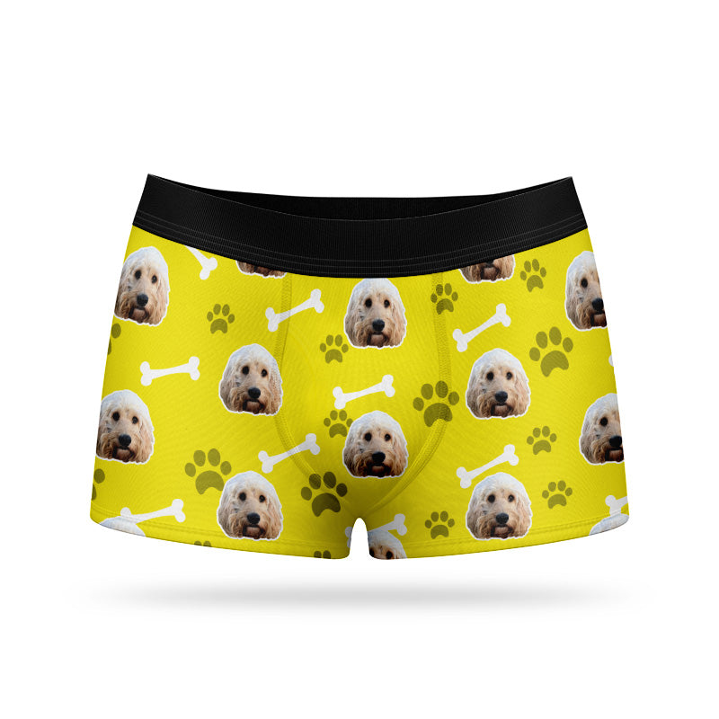 Dog On Yellow Boxer Shorts